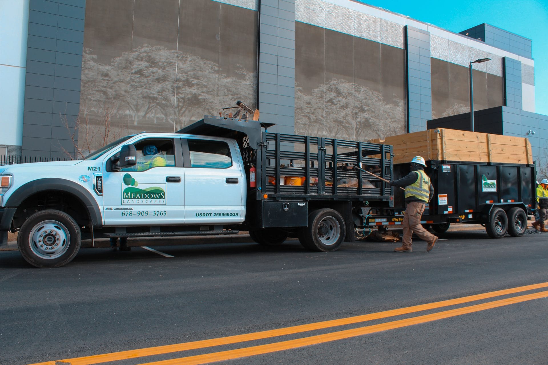 Meadows team arriving for work