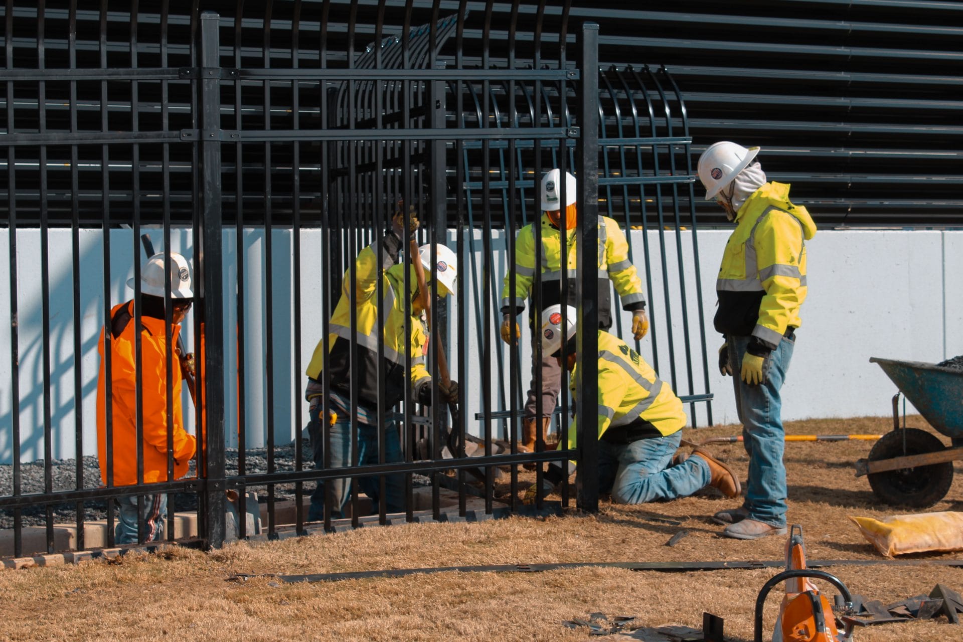 Team working on paving